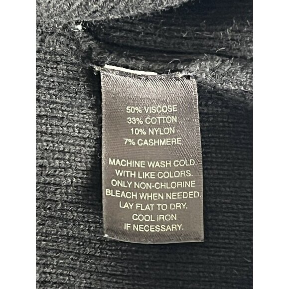 White House Black Market Womens Oversize S Black Side Button Asym Collar Sweater - Picture 5 of 8